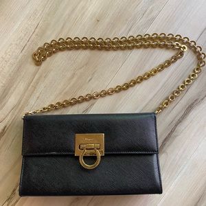 Salvatore Ferragamo black handbag  like new!  Authentic!